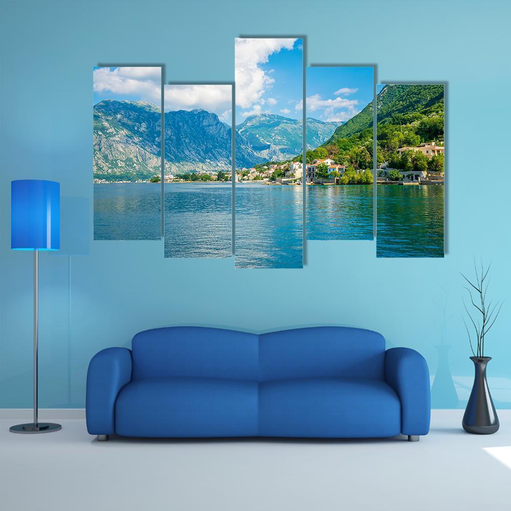 Bay Of Kotor Canvas Wall Art-5 Pop-Gallery Wrap-47" x 32"-Tiaracle