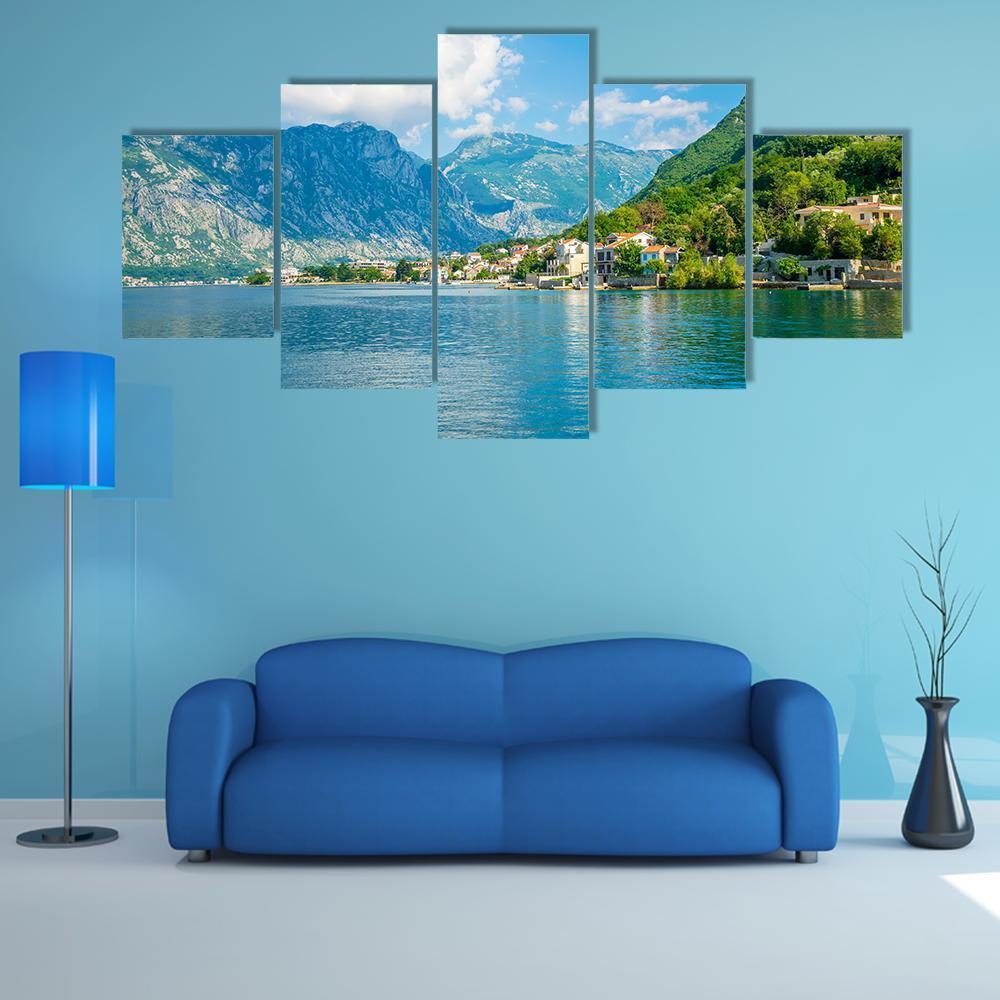 Bay Of Kotor Canvas Wall Art-5 Pop-Gallery Wrap-47" x 32"-Tiaracle