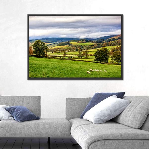 The Moorfoot Hills Panoramic Canvas Wall Art-1 Piece-36" x 12"-Tiaracle