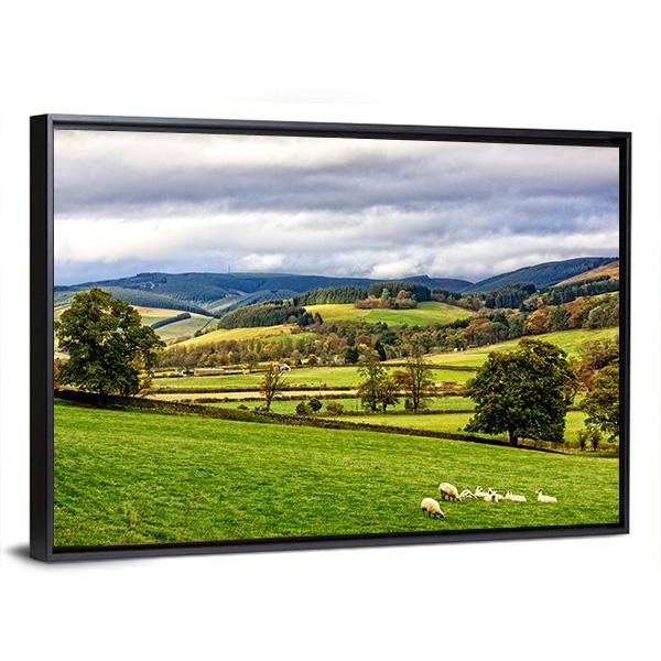 The Moorfoot Hills Panoramic Canvas Wall Art-1 Piece-36" x 12"-Tiaracle