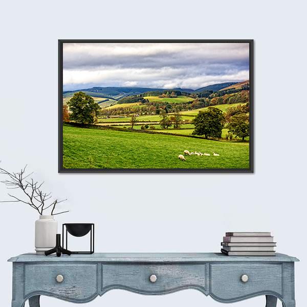 The Moorfoot Hills Panoramic Canvas Wall Art-1 Piece-36" x 12"-Tiaracle