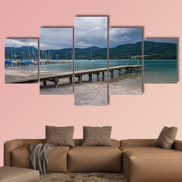 Tegernsee Lake Germany Canvas Wall Art-5 Star-Gallery Wrap-62" x 32"-Tiaracle