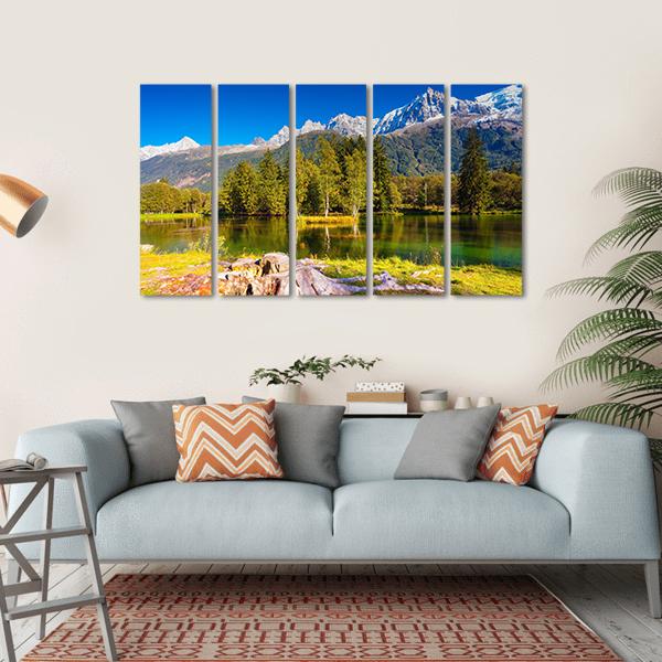 The Mountain Resort Of Chamonix Canvas Wall Art-5 Horizontal-Gallery Wrap-22" x 12"-Tiaracle