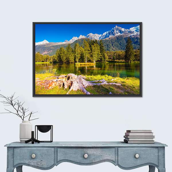 The Mountain Resort Of Chamonix Canvas Wall Art-5 Horizontal-Gallery Wrap-22" x 12"-Tiaracle