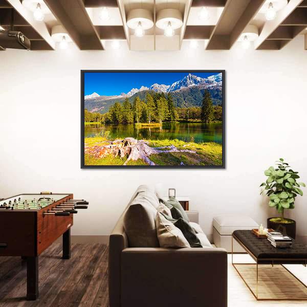 The Mountain Resort Of Chamonix Canvas Wall Art-5 Horizontal-Gallery Wrap-22" x 12"-Tiaracle