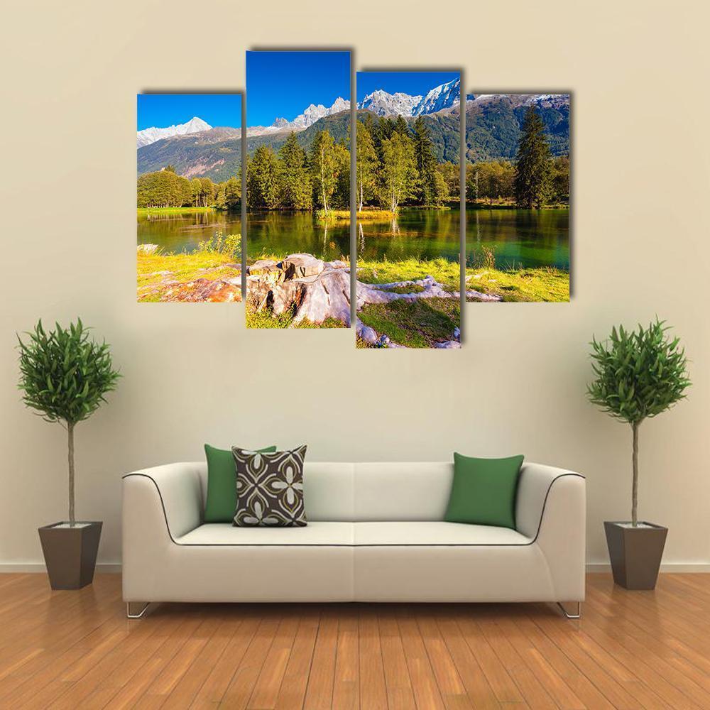The Mountain Resort Of Chamonix Canvas Wall Art-4 Pop-Gallery Wrap-50" x 32"-Tiaracle