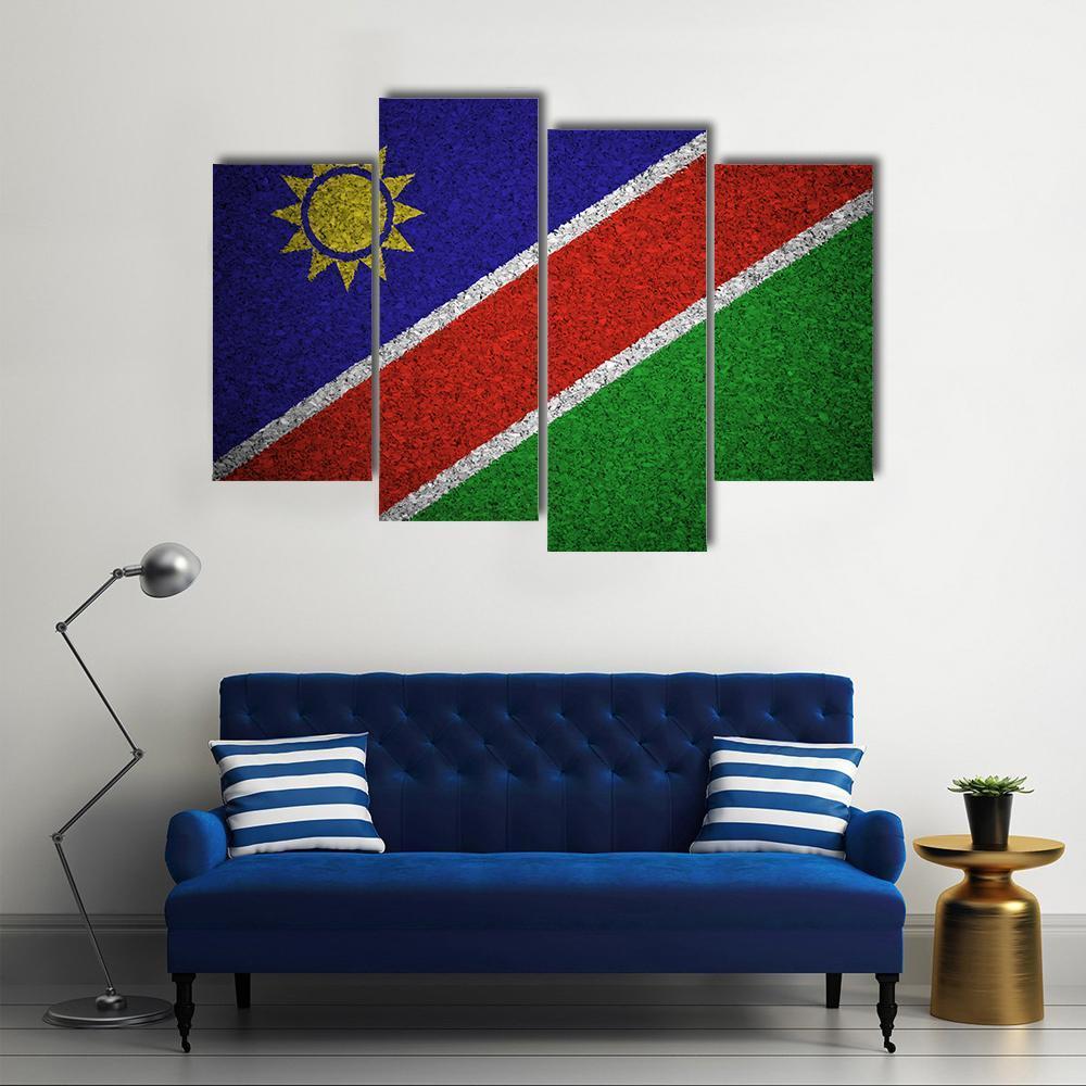Flag Of Namibia Canvas Wall Art-4 Pop-Gallery Wrap-50" x 32"-Tiaracle