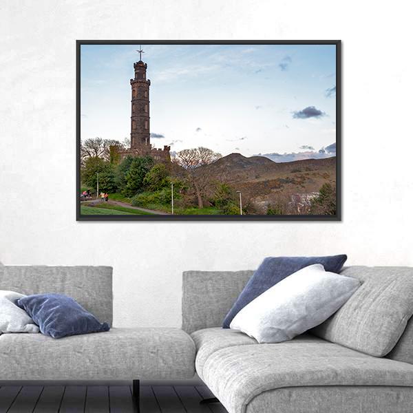 The Nelson Monument Mile Canvas Wall Art-1 Piece-Floating Frame-24" x 16"-Tiaracle