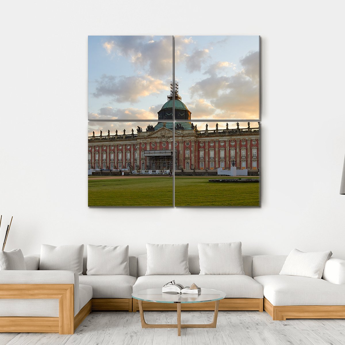 The Neues Palais In Germany Canvas Wall Art-4 Square-Gallery Wrap-17" x 17"-Tiaracle