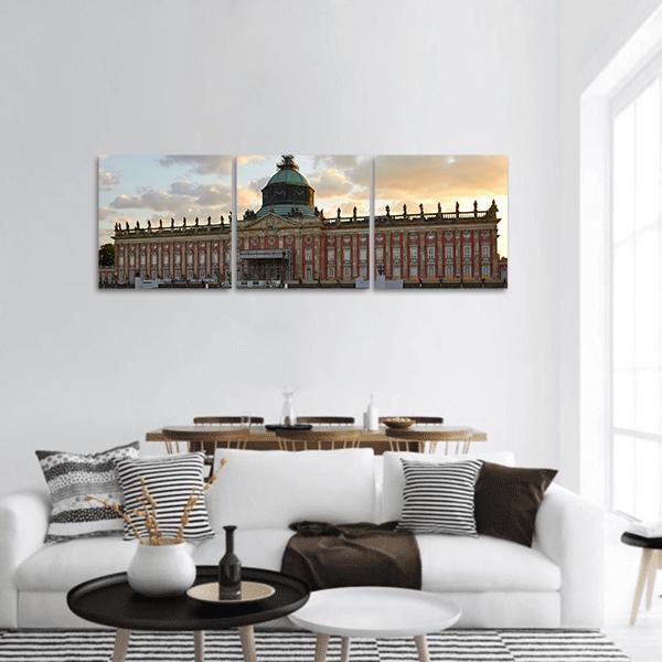 The Neues Palais In Germany Panoramic Canvas Wall Art-3 Piece-25" x 08"-Tiaracle