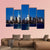 Lower Manhattan Skyline At Night Canvas Wall Art-5 Pop-Gallery Wrap-47" x 32"-Tiaracle