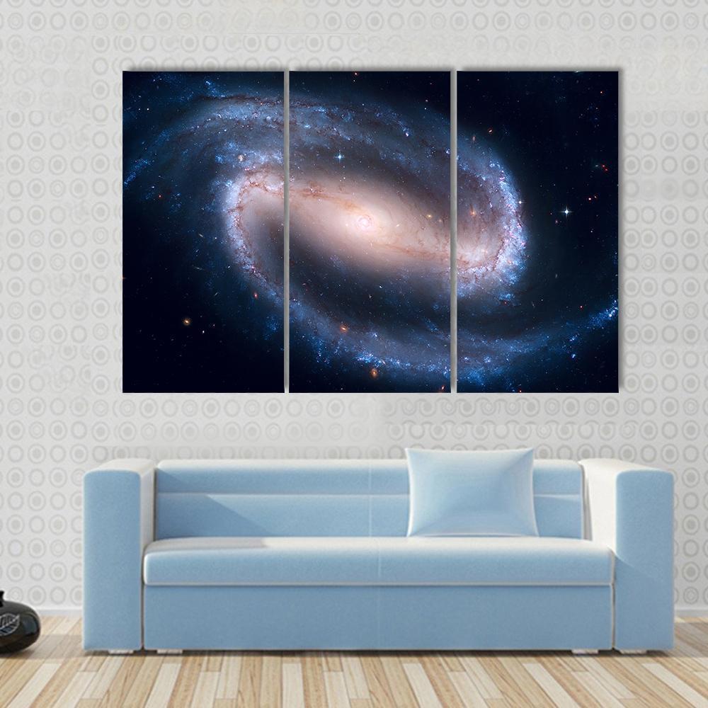 NGC 1300 Spiral Galaxy Canvas Wall Art-3 Horizontal-Gallery Wrap-37" x 24"-Tiaracle