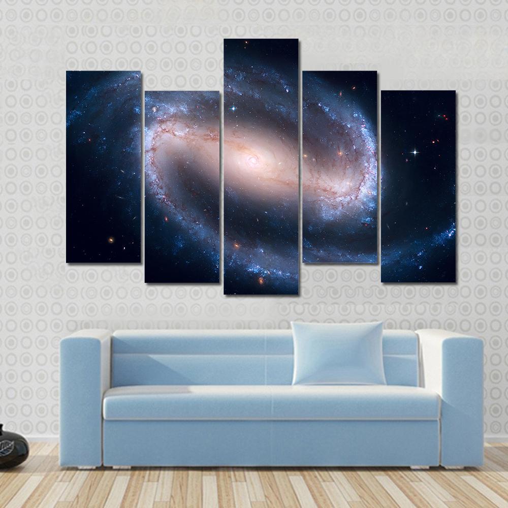 NGC 1300 Spiral Galaxy Canvas Wall Art-5 Pop-Gallery Wrap-47" x 32"-Tiaracle