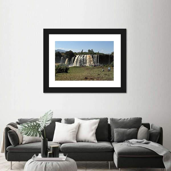 The Nile Waterfall Ethiopia Canvas Wall Art-1 Piece-Framed Print-42" x 14"-Tiaracle
