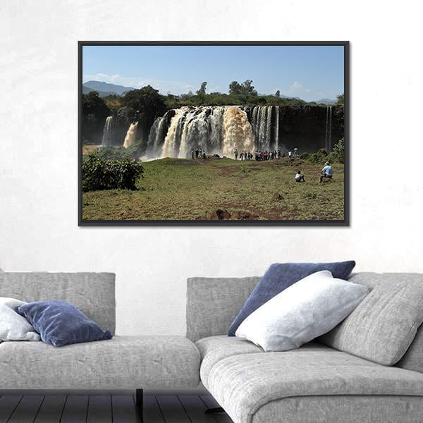 The Nile Waterfall Ethiopia Canvas Wall Art-1 Piece-Floating Frame-24&quot; x 16&quot;-Tiaracle