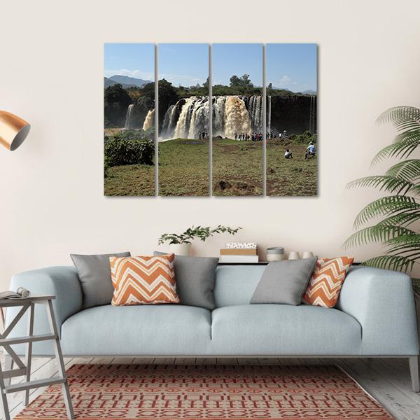 The Nile Waterfall Ethiopia Canvas Wall Art-4 Horizontal-Gallery Wrap-34&quot; x 24&quot;-Tiaracle