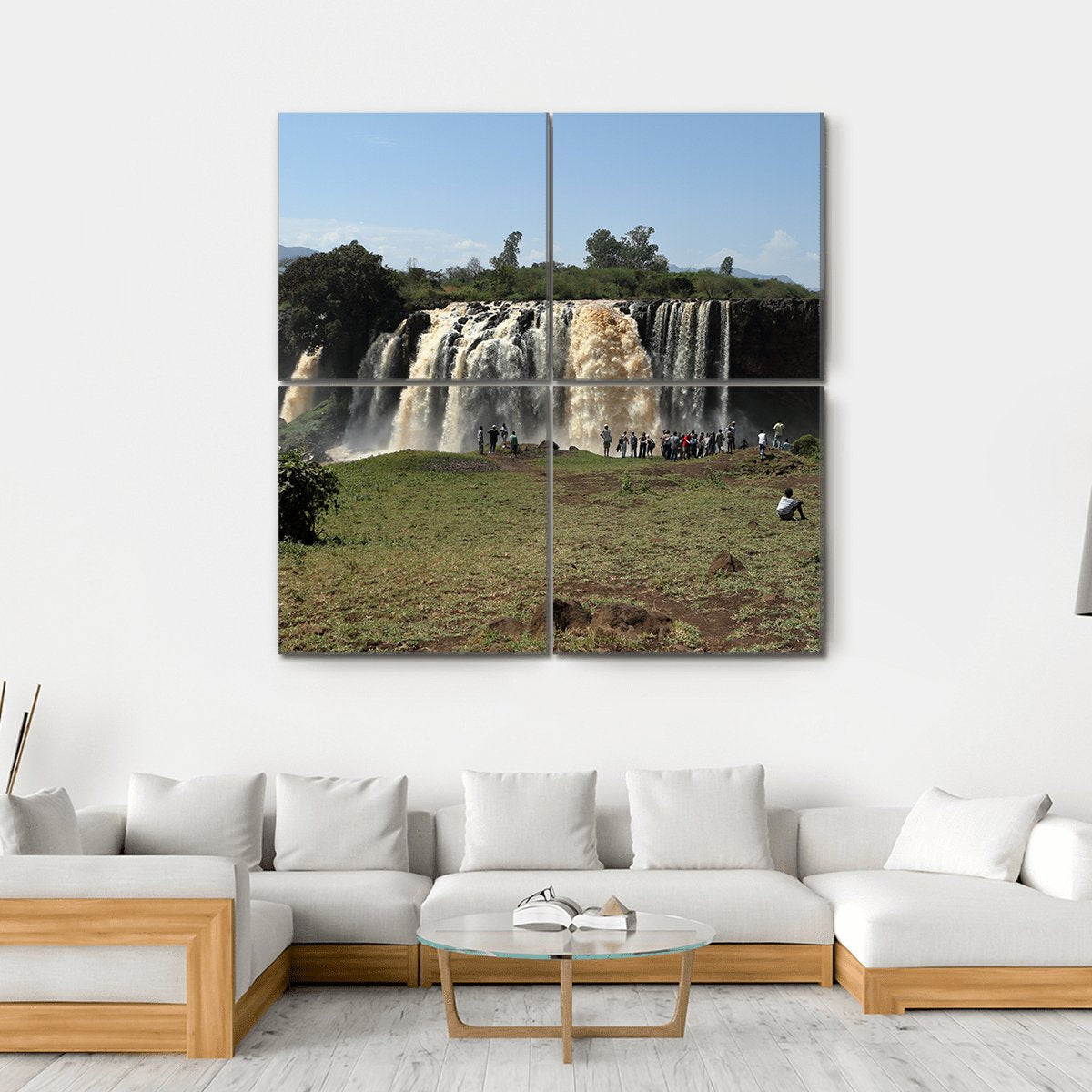 The Nile Waterfall Ethiopia Canvas Wall Art-4 Square-Gallery Wrap-17&quot; x 17&quot;-Tiaracle