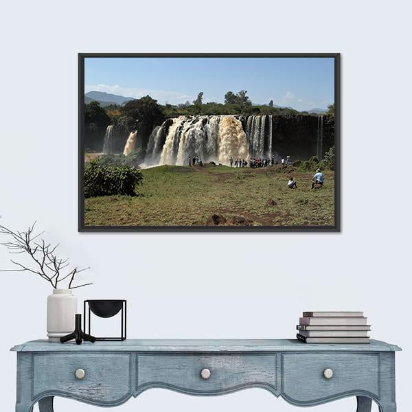 The Nile Waterfall Ethiopia Canvas Wall Art-5 Horizontal-Gallery Wrap-22" x 12"-Tiaracle