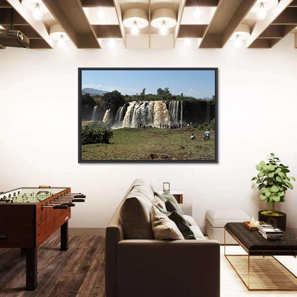 The Nile Waterfall Ethiopia Canvas Wall Art-5 Horizontal-Gallery Wrap-22&quot; x 12&quot;-Tiaracle