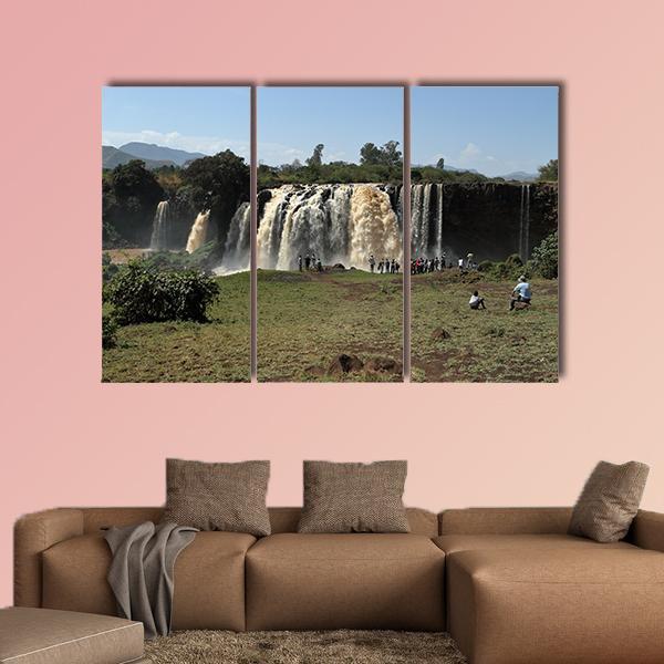 The Nile Waterfall Ethiopia Canvas Wall Art-3 Horizontal-Gallery Wrap-37&quot; x 24&quot;-Tiaracle