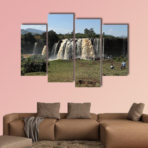 The Nile Waterfall Ethiopia Canvas Wall Art-4 Pop-Gallery Wrap-50" x 32"-Tiaracle