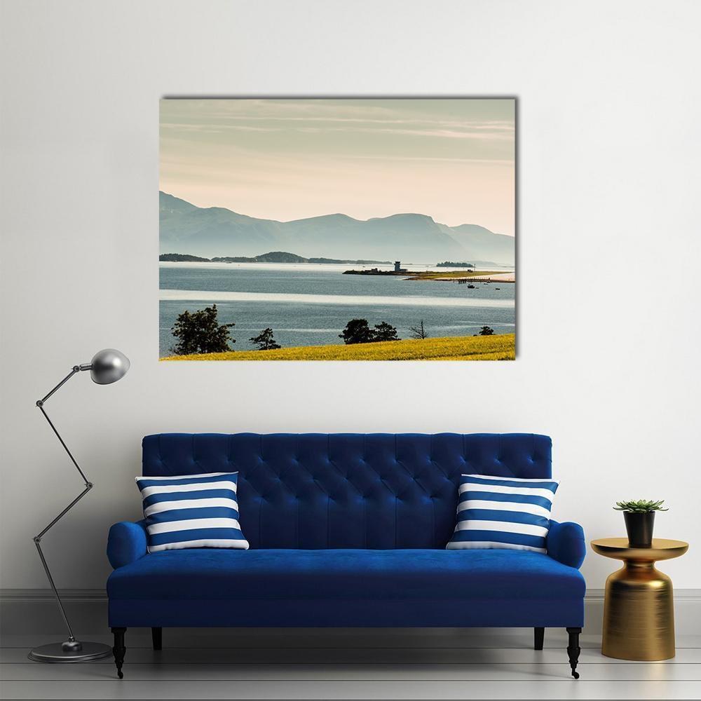 Norway Landscape At Summer Canvas Wall Art-4 Pop-Gallery Wrap-50" x 32"-Tiaracle