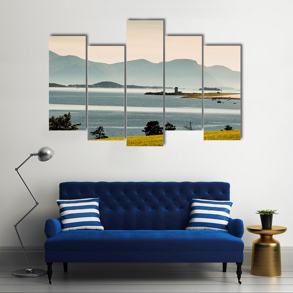 Norway Landscape At Summer Canvas Wall Art-5 Pop-Gallery Wrap-47" x 32"-Tiaracle