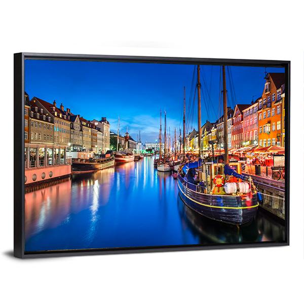 The Nyhavn Canal Canvas Wall Art-3 Horizontal-Gallery Wrap-25" x 16"-Tiaracle