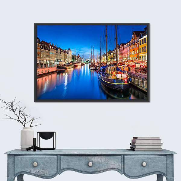 The Nyhavn Canal Canvas Wall Art-3 Horizontal-Gallery Wrap-25" x 16"-Tiaracle