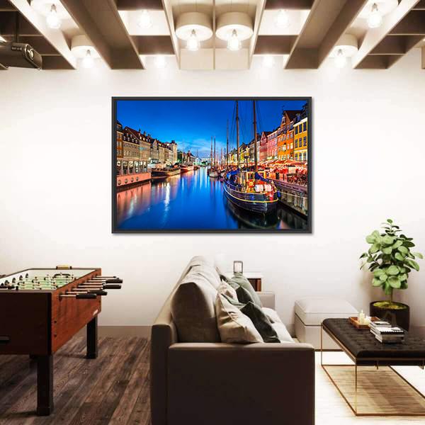 The Nyhavn Canal Canvas Wall Art-3 Horizontal-Gallery Wrap-25" x 16"-Tiaracle
