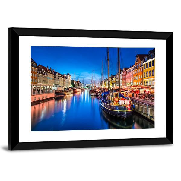 The Nyhavn Canal Canvas Wall Art-3 Horizontal-Gallery Wrap-25" x 16"-Tiaracle