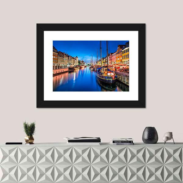 The Nyhavn Canal Canvas Wall Art-3 Horizontal-Gallery Wrap-25" x 16"-Tiaracle