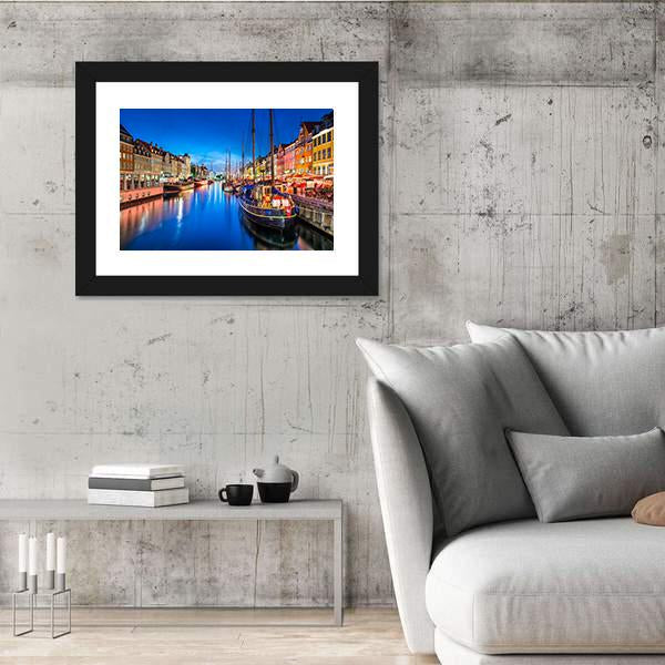 The Nyhavn Canal Canvas Wall Art-3 Horizontal-Gallery Wrap-25" x 16"-Tiaracle