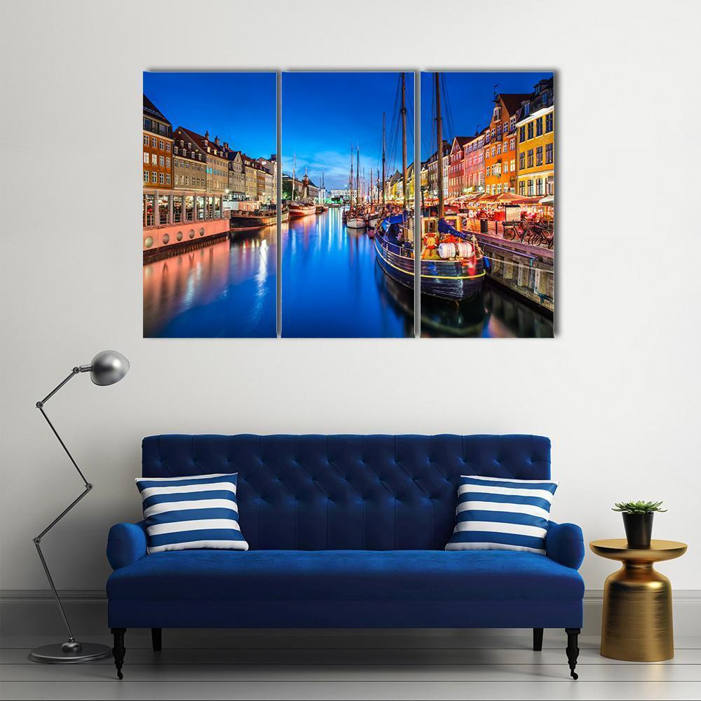 The Nyhavn Canal Canvas Wall Art-3 Horizontal-Gallery Wrap-37" x 24"-Tiaracle