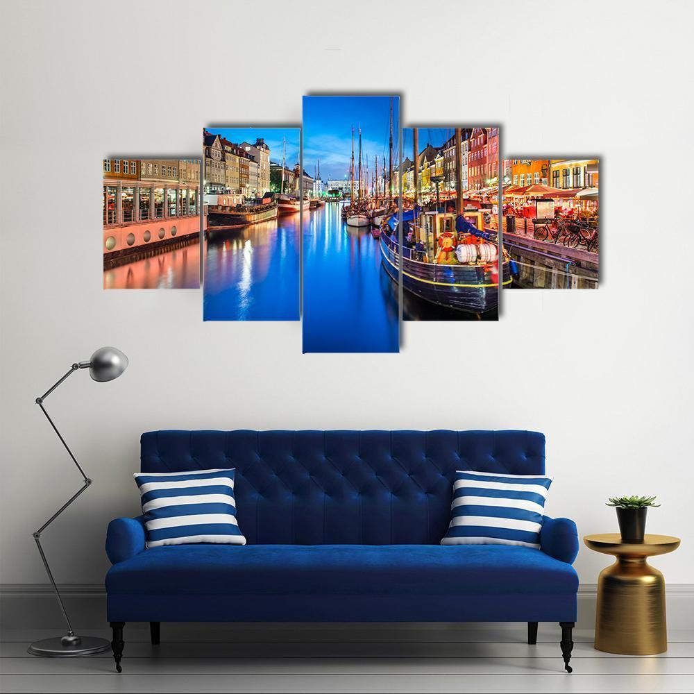 The Nyhavn Canal Canvas Wall Art-5 Star-Gallery Wrap-62" x 32"-Tiaracle