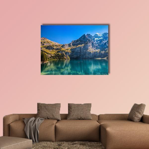 Oeschinen Lake Switzerland Canvas Wall Art-1 Piece-Gallery Wrap-48" x 32"-Tiaracle