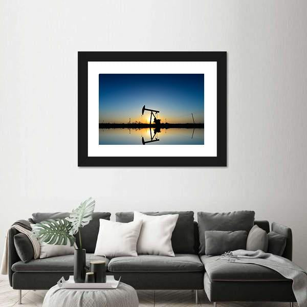The Oil Pump Canvas Wall Art-1 Piece-Framed Print-20" x 16"-Tiaracle