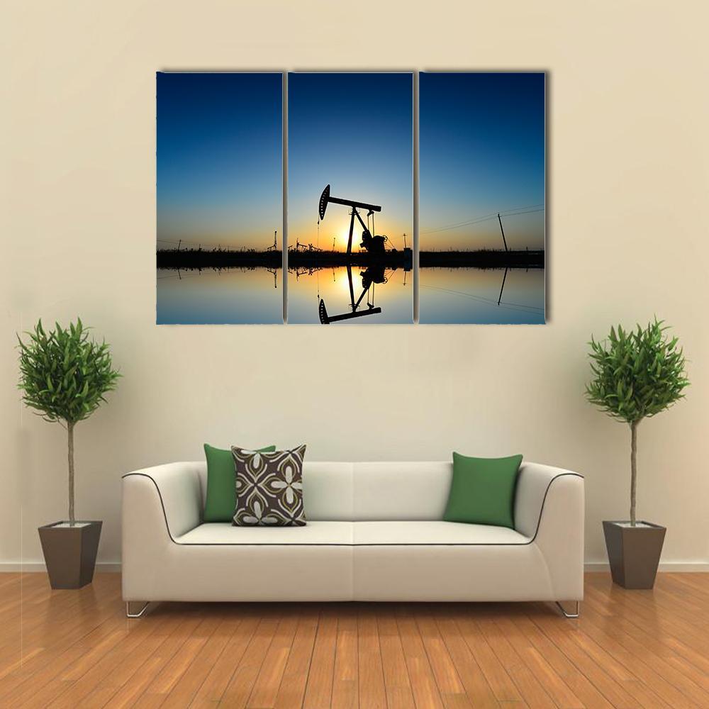 The Oil Pump Canvas Wall Art-3 Horizontal-Gallery Wrap-37" x 24"-Tiaracle