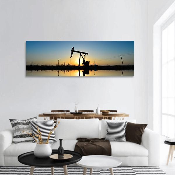 The Oil Pump Panoramic Canvas Wall Art-1 Piece-36" x 12"-Tiaracle