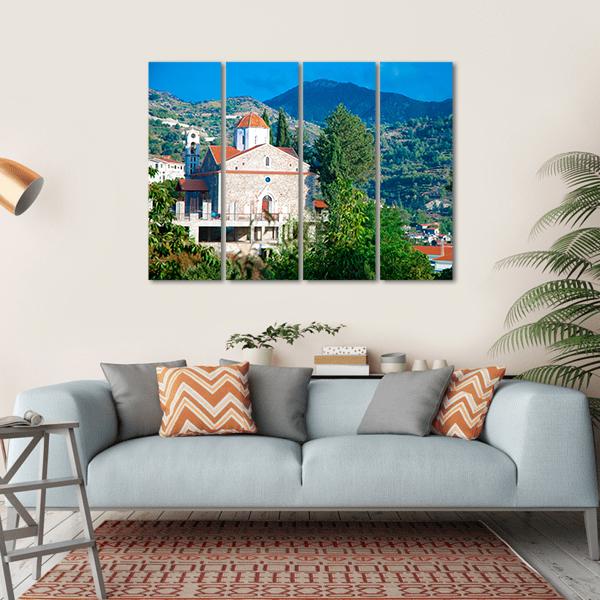 Old Church In Troodos Mountains Canvas Wall Art-4 Horizontal-Gallery Wrap-34" x 24"-Tiaracle