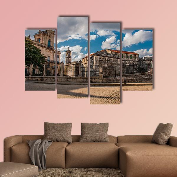 Old Fortress Castle Havana Canvas Wall Art-4 Pop-Gallery Wrap-50&quot; x 32&quot;-Tiaracle