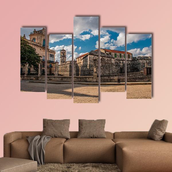 Old Fortress Castle Havana Canvas Wall Art-5 Pop-Gallery Wrap-47&quot; x 32&quot;-Tiaracle