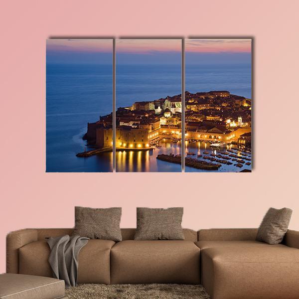 The Old Town Of Dubrovnik Canvas Wall Art-3 Horizontal-Gallery Wrap-25" x 16"-Tiaracle