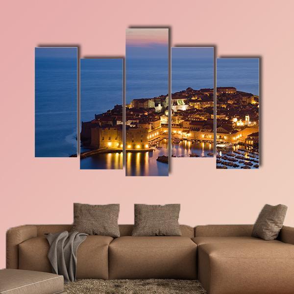 The Old Town Of Dubrovnik Canvas Wall Art-5 Pop-Gallery Wrap-47" x 32"-Tiaracle