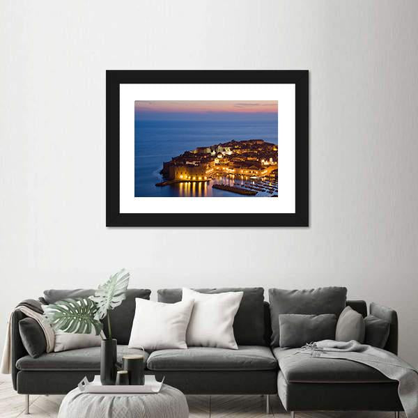 The Old Town Of Dubrovnik Canvas Wall Art-1 Piece-Framed Print-20" x 16"-Tiaracle