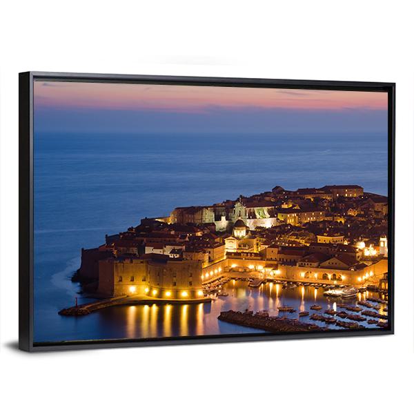The Old Town Of Dubrovnik Canvas Wall Art-3 Horizontal-Gallery Wrap-25" x 16"-Tiaracle