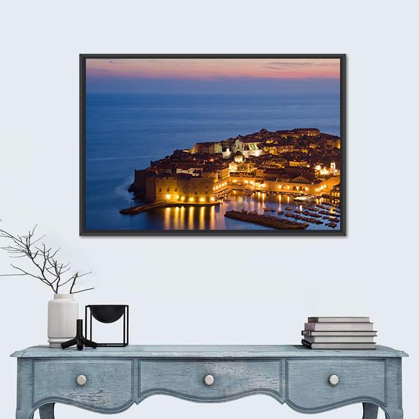 The Old Town Of Dubrovnik Canvas Wall Art-3 Horizontal-Gallery Wrap-25" x 16"-Tiaracle