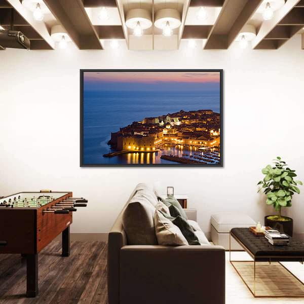 The Old Town Of Dubrovnik Canvas Wall Art-3 Horizontal-Gallery Wrap-25" x 16"-Tiaracle