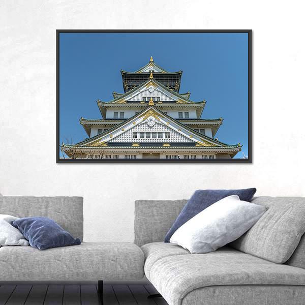 The Osaka Castle Canvas Wall Art-1 Piece-Floating Frame-24" x 16"-Tiaracle