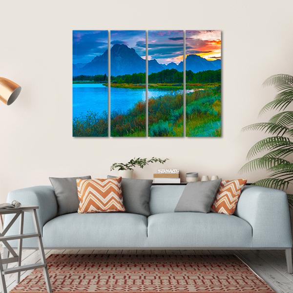 Oxbow Bend Turnout Canvas Wall Art-4 Horizontal-Gallery Wrap-34" x 24"-Tiaracle